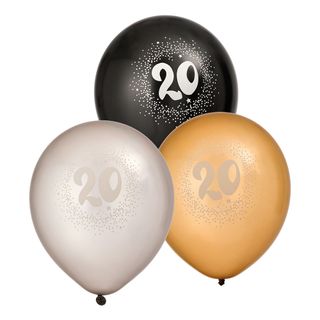Balloner Sort/Hvid/Guld 20