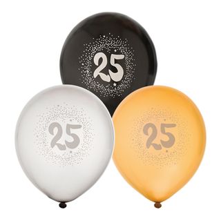 Balloner Sort/Hvid/Guld 25