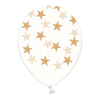 Balloner Transparente med Guldstjerner