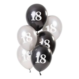 Balloner Hvid/Sort 18 År