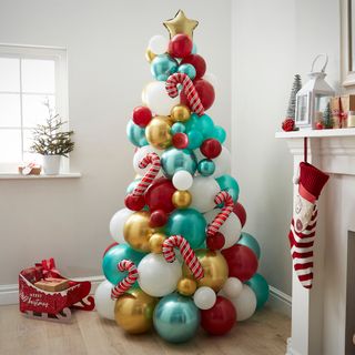 Ballonfigur Juletræ Rød/Grøn