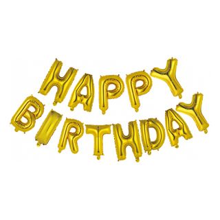 Ballonguirlande Happy Birthday Guld
