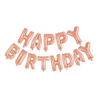 Ballonguirlande Happy Birthday Roséguld