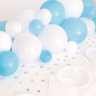 Ballonguirlande Bord Blå/Hvid