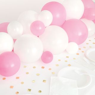 Ballonguirlande Bord Lyserød/Hvid