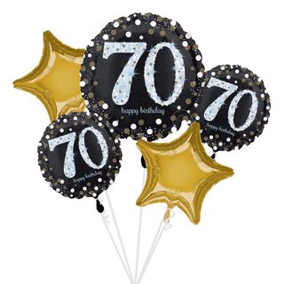 Ballonsæt Sort/Guld 70 år