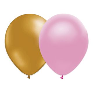 Ballonkombi Guld/Lyserød Metallic