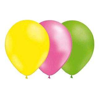 Ballonkombi Lysegul-Limegrøn-Metallic Lyserød