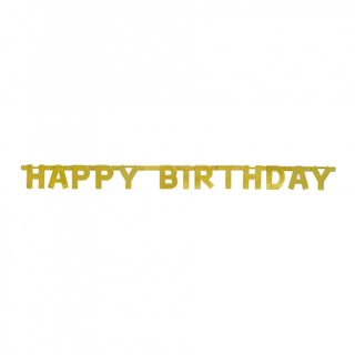 Bogstavguirlande Happy Birthday Guld