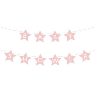 Guirlande Baby Shower Stjerner Lyserød