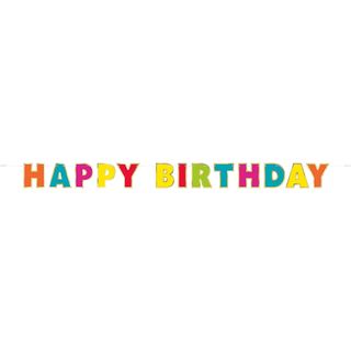 Banner Happy Birthday Flerfarvet