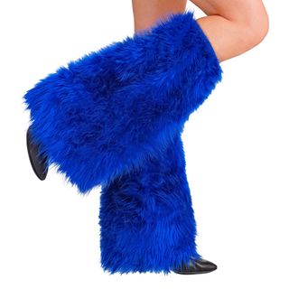Fluffy Blå Benvarmere