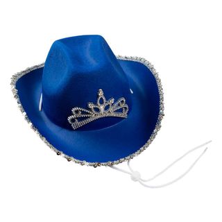 Blå Cowboyhat med Tiara