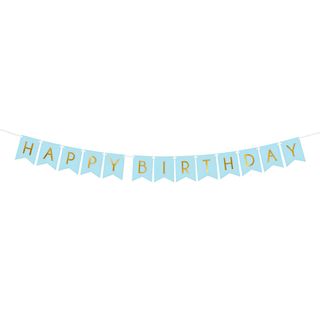 Blå Vimpelguirlande Happy Birthday