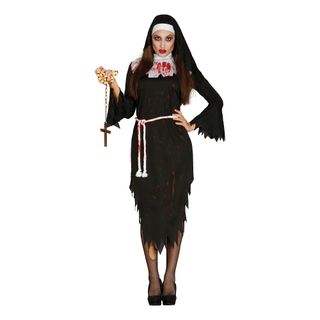 Blodig Nonne Sort Kostume