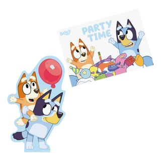 Bluey Invitationer med Konvolut