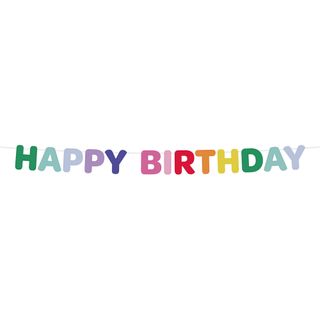 Bogstavsguirlande Happy Birthday i filt