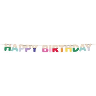 Bogstavsguirlande Happy Birthday i Træ