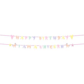 Bogstavguirlande Happy Birthday Unicorns & Rainbows