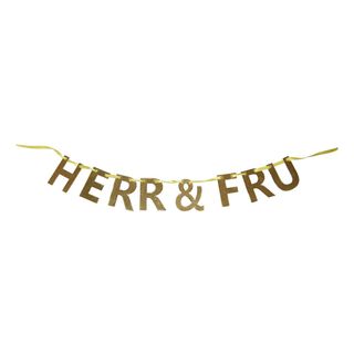 Bogstavguirlande "Herr & Fru" Guld
