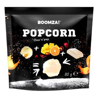 Boomza Popcorn Chili Mango Orange Hvid Chokolade