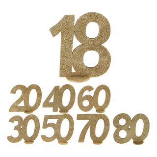 Pöytäkoriste Numero Kulta/Kimalle