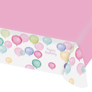 Borddug Balloner Happy Birthday Pastel