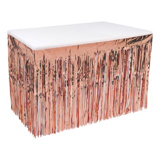 Bordskørt Frynser Lyserød Metallic