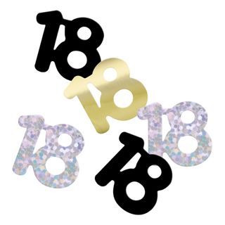 Bordkonfetti 18 Sølv/Guld/Sort