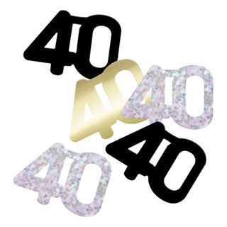 Bordkonfetti 40 Sølv/Guld/Sort