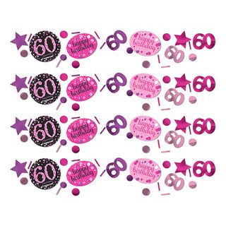 Bordkonfetti 60 Sort/Lyserød Glitter