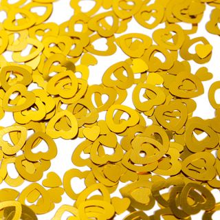 Bordkonfetti Hjerter Kontur Guld Metallic