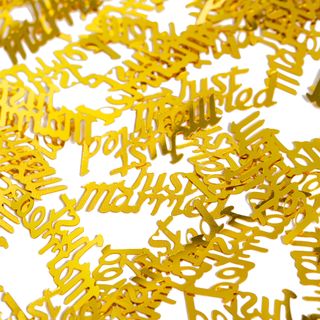 Bordkonfetti Just Married Guld Metallic