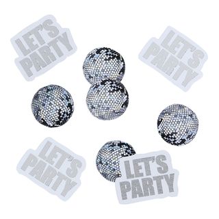 Bordskonfetti Let's Party Silver Disco
