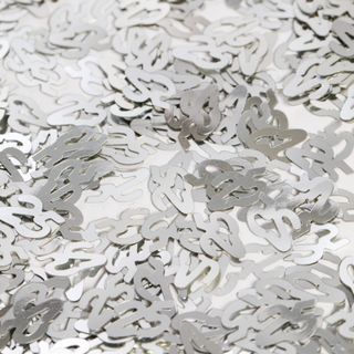 Bordkonfetti Tal 25 Sølv Metallic