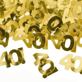Bordskonfetti Tal 40 Guld Metallic