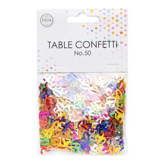 Bordskonfetti Tal 50 Farvemix Metallic