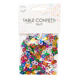 Bordskonfetti Tal 9 Farvemix Metallic