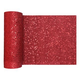 Bordløber Tyk Rød Glitter