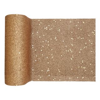 Bordløber Tyk Roséguld Glitter