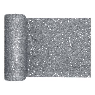 Bordløber Tyk Sølv Glitter