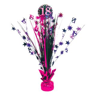 Borddekoration 18 Sort/Lyserød Glitter