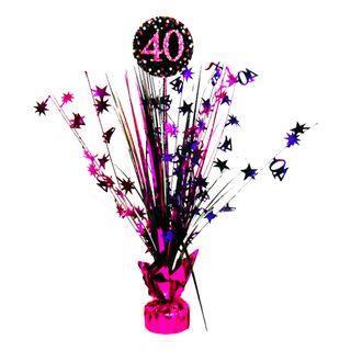 Borddekoration 40 Sort/Lyserød Glitter
