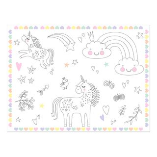 Dækkeservietter Mal Selv Unicorns & Rainbows