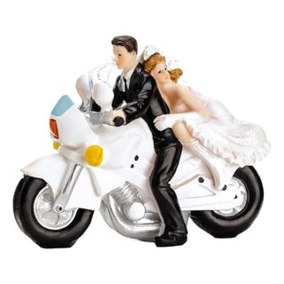 Bryllupsfigur Nygift på Motorcykel