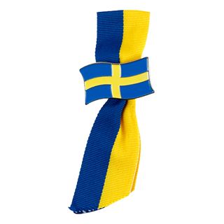 Broche med bånd svenske flag