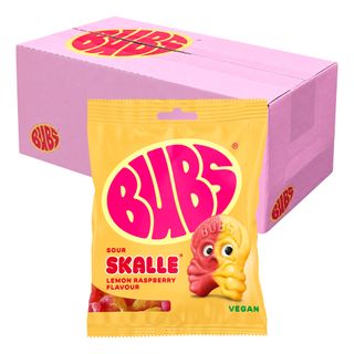 BUBS Lemon Raspberry Skalle Påsar Storpack