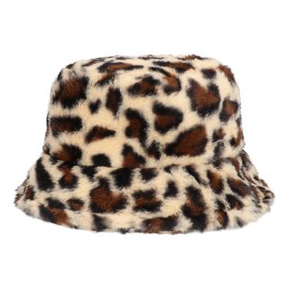 Bucket Hat i kunstpels Leopard