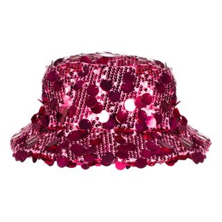 Bucket Hat Pallietter Neonlyserød