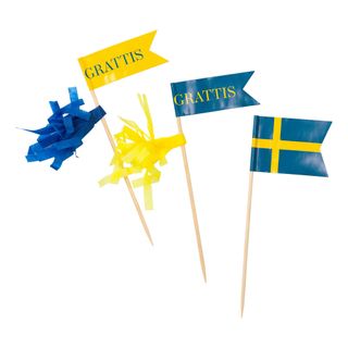 Partypicks Grattis Ruotsin lippu